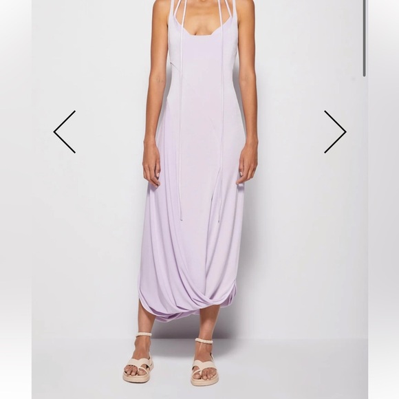 Jonathan Simkhai Roxanne Draped Dress - Lupine / S - Picture 5 of 5